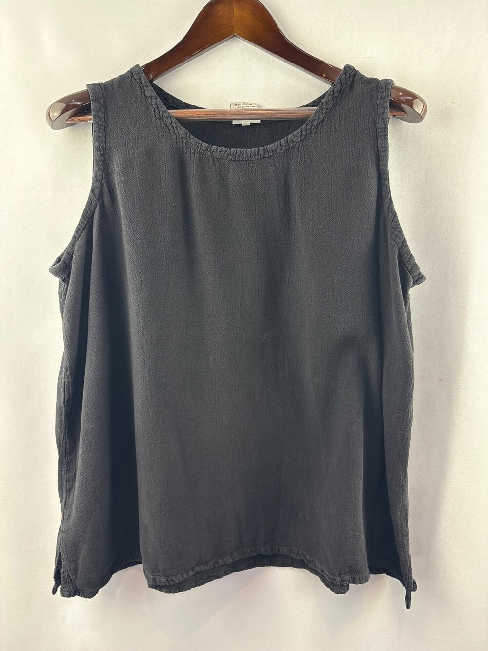 Women’s Oh My Gauze! XXL Black Sleeveless Blouse